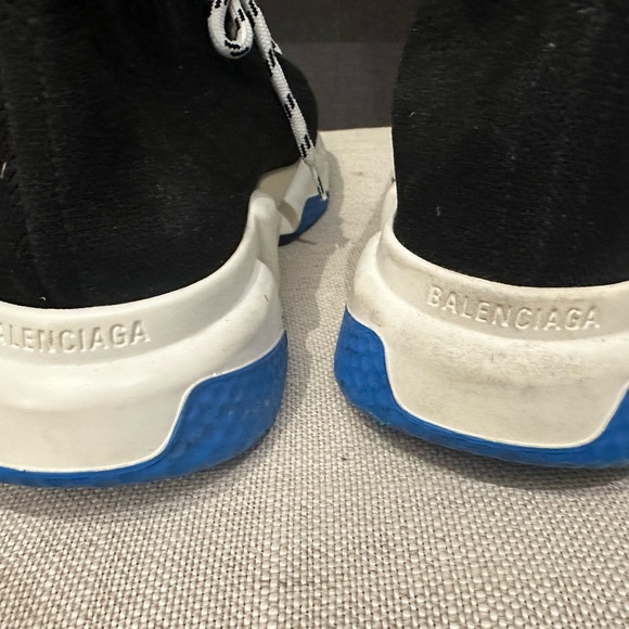 BALENCIAGA 30mm Speed Knit Lace-Up Sneakers - Men. US Sz 10 Black - Picture 7 of 10